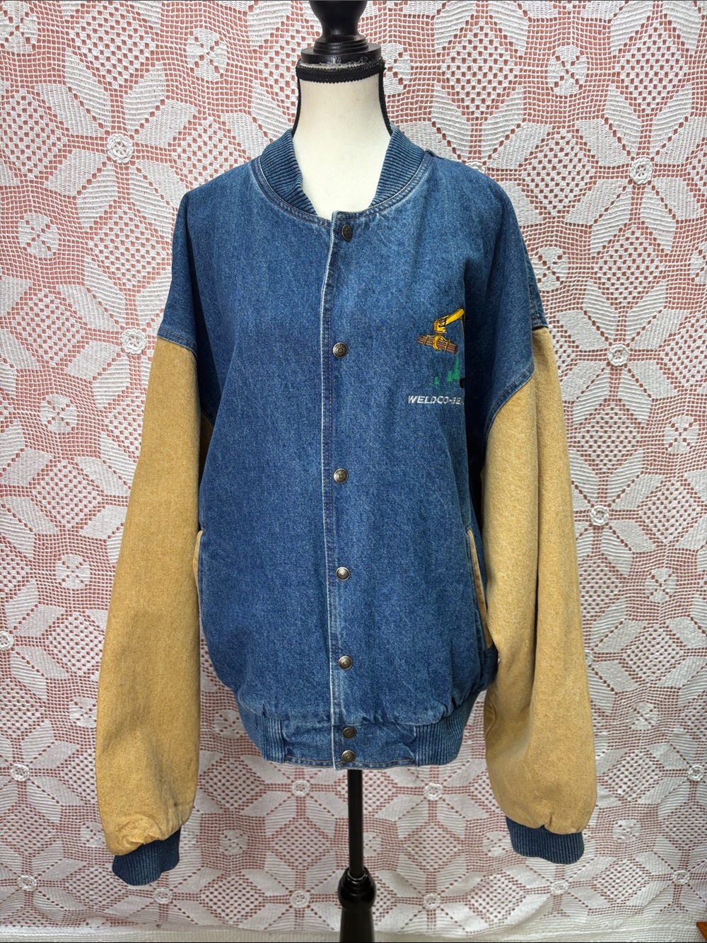 Vintage Denim Workwear Bomber Jacket XXL